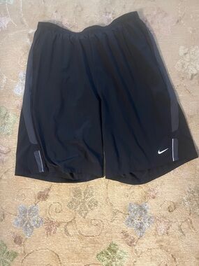Nike Black Athletic Shorts with Reflective Swoosh